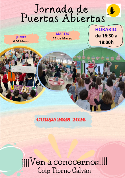 ADMISIÓN Puertas Abiertas 2025-2026 CARTEL